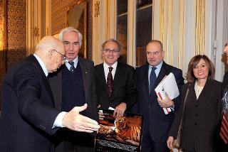 Il Presidente Giorgio Napolitano con una delegazione del WWF Italia