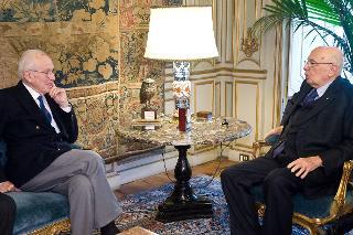 Il Presidente Giorgio Napolitano con il Prof. Luigi Luca Cavalli Sforza.