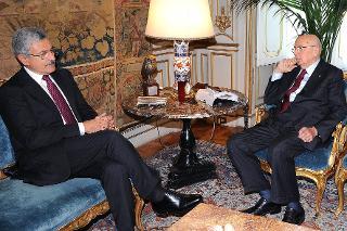 Il Presidente Giorgio Napolitano con Massimo D'Alema, Presidente del Comitato Parlamentare per la Sicurezza della Repubblica