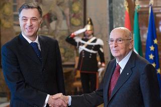 Il Presidente Giorgio Napolitano con il Presidente del Montenegro Filip Vujanovic