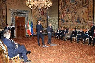 Il Presidente Giorgio Napolitano e Filip Vujanovic, Presidente del Montenegro, durante le dichiarazioni alla stampa