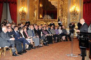 Il Presidente Giorgio Napolitano rivolge l'indirizzo di saluto ai partecipanti alla celebrazione del Giorno del Ricordo