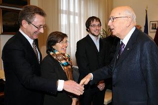 Il Presidente Giorgio Napolitano con Giovanni Bachelet in occasione del Convegno: &quot;Vittorio Bachelet testimone della speranza&quot;