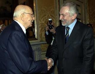 Il Presidente Giorgio Napolitano con Ezio Pelizzetti, Rettore dell'Università degli Studi di Torino.