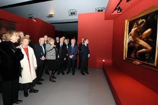 Il Presidente Giorgio Napolitano visita la mostra su Caravaggio allestita alle Scuderie del Quirinale