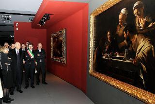 Il Presidente Giorgio Napolitano visita la mostra su Caravaggio allestita alle Scuderie del Quirinale