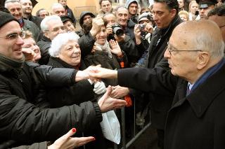 Il Presidente Giorgio Napolitano al suo arrivo a Imola, in occasione del Convegno &quot;Imola ricorda Andrea Costa&quot;