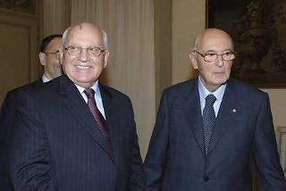 Il Presidente Giorgio Napolitano con Mikhail Gorbaciov, Presidente del World Political Forum