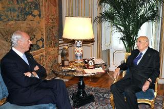 Il Presidente Giorgio Napolitano con Staffan De Mistura, Rappresentante Speciale del Segretario generale delle Nazioni Unite per l'Afghanistan.