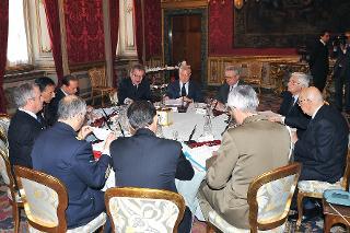 Il Presidente Giorgio Napolitano nel corso della Riunione del Consiglio supremo di difesa