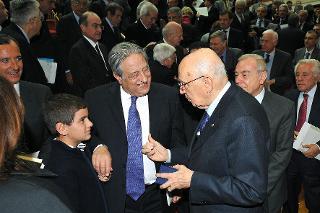 Il Presidente Giorgio Napolitano a Tor Vergata nel corso del Convegno inaugurale per le celebrazioni dei 150 anni dell'Unità d'italia