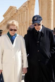 Il Presidente Napolitano e la Signora Clio in visita al sito archeologico di Palmira