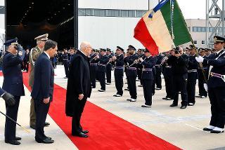 Il Presidente Giorgio Napolitano alla cerimonia per l'87° anniversario della costituzione dell'Aeronautica Militare