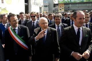 Il Presidente Giorgio Napolitano accompagnato dal Presidente della Regione Veneto Luca Zaia e dal Sindaco Flavio Tosi visita la Fiera di Verona, in occasione della manifestazione Vinitaly