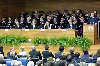 Il Presidente Giorgio Napolitano durante il suo intervento, in occasione dell'inaugurazione dell'Anno Accademico dell'Università Commerciale Luigi Bocconi