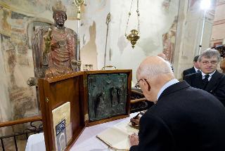 Il Presidente Giorgio Napolitano in visita alla Basilica di San Zeno