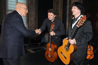 Il Presidente Napolitano in occasione del concerto eseguito dal Maestro Cañizares per i 25 anni della Fondazione Romaeuropa