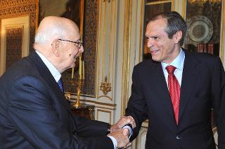Il Presidente Giorgio Napolitano accoglie l'Amb. Michael Steiner, Incaricato speciale del Governo tedesco per l'Afghanistan ed il Pakistan