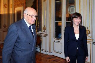 Il Presidente della Repubblica Giorgio Napolitano con Renata Polverini, Presidente della Regione Lazio