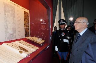 Il Presidente Giorgio Napolitano visita la Mostra &quot;Giuseppe negli arazzi di Pontormo e Bronzino&quot;