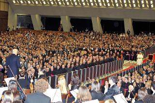 Il Presidente Giorgio Napolitano al concerto in onore di Sua Santità Benedetto XVI in occasione del quinto anniversario di pontificato nella Sala Nervi