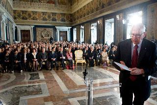Il Presidente Giorgio Napolitano poco prima del suo intervento in occasione della celebrazione della Festa del Lavoro