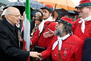 Il Presidente Giorgio Napolitano in occasione della cerimonia per il 150° anniversario della &quot;Partenza dei Mille&quot;