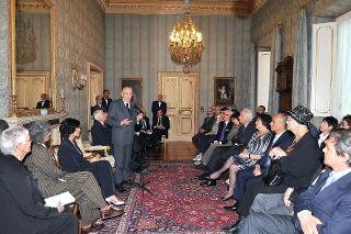 Il Presidente Giorgio Napolitano nel corso dell'incontro con i rappresentanti di alcune associazioni partecipanti alla VI Giornata mondiale contro l'omofobia