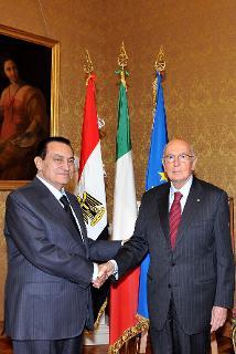 Il Presidente Giorgio Napolitano con il Sig. Hosni Mubarak, Presidente della Repubblica Araba d'Egitto