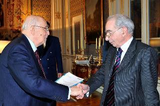 Il Presidente Giorgio Napolitano con Giuliano Amato, Presidente del Comitato dei Garanti per le celebrazioni del 150° dell'Unità d'Italia