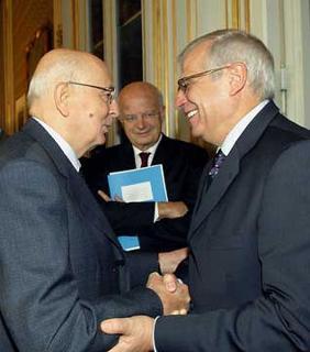 Il Presidente Giorgio Napolitano con Josep Borrell Fontelles, Presidente del Parlamento Europeo.