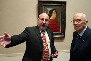 Il Presidente Giorgio Napolitano con Dodge Thompson, Chief of Exhibitions, nel corso della visita alla National Gallery of Art