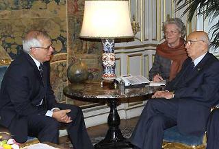 Il Presidente Giorgio Napolitano a colloquio con Josep Borrell Fontelles, Presidente del Parlamento Europeo.
