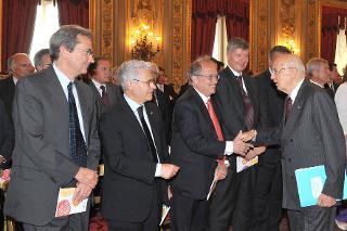 Il Presidente Giorgio Napolitano nel corso della cerimonia di consegna del &quot;Premio dei Premi&quot;, in occasione della Giornata dell'Innovazione