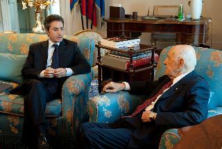 Il Presidente Giorgio Napolitano nel corso dei colloqui con Stefano Caldoro, Presidente della Giunta Regionale della Campania