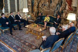 Il Presidente Giorgio Napolitano con Antonio Catricalà, Presidente dell'Autorità Garante della Concorrenza e del Mercato, nel corso dell'incontro con una delegazione dei componenti