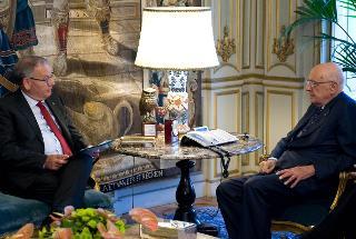 Il Presidente Giorgio Napolitano con Giuseppe Politi, Presidente della Confederazione Italiana Agricoltori