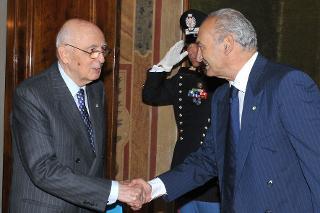 Il Presidente Giorgio Napolitano con Antonio Marzano, Presidente del CNEL in occasione della conclusione dell'VIII Consiliatura