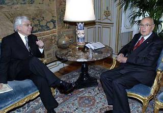 Il Presidente Giorgio Napolitano a colloquio con Ernesto Ottone, Segretario generale Aggiunto della Commissione Economica per l'America Latina e i Caraibi.