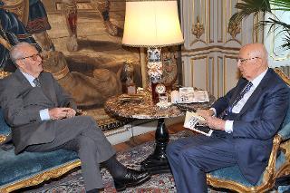 Il Presidente della Repubblica Giorgio Napolitano con l'On. Prof. Adriano Ossicini
