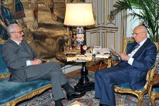 Il Presidente della Repubblica Giorgio Napolitano con l'On. Prof. Adriano Ossicini