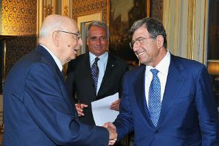 Il Presidente Giorgio Napolitano con Corrado Calabrò, Presidente dell'Autorità per le Garanzie nelle Comunicazioni