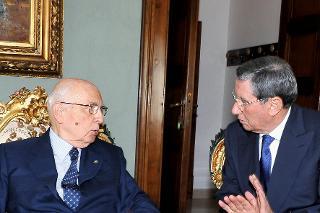 II Presidente Giorgio Napolitano con Nicola Mancino in occasione della seduta straordinaria del CSM per l'incarico di Primo Presidente della Corte Suprema di Cassazione