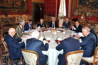 Il Presidente Giorgio Napolitano nel corso della Riunione del Consiglio supremo di difesa