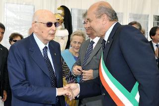 Il Presidente Giorgio Napolitano con Roberto Di Piazza, Sindaco di Trieste, in occasione dell'inaugurazione della nuova sede della Scuola Internazionale Superiore di Studi Avanzati