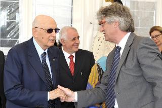 Il Presidente Giorgio Napolitano con Renzo Tondo, Presidente della Regione in occasione dell'inaugurazione della nuova sede della Scuola Internazionale Superiore di Studi Avanzati