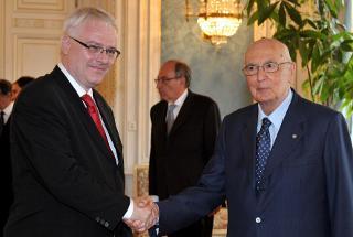 Il Presidente Giorgio Napolitano con S.E. Ivo Josipovic, Presidente della Repubblica di Croazia