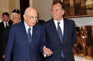 Il Presidente Giorgio Napolitano con Franco Frattini, Ministro degli Affari Esteri in occasione della sessione inaugurale della VII Conferenza degli Ambasciatori d'Italia