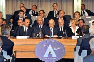 Il Presidente Giorgio Napolitano nel corso del suo intervento in occasione della sessione inaugurale della VII Conferenza degli Ambasciatori d'Italia