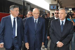 Il Presidente Giorgio Napolitano al suo arrivo a Salerno in occasione della visita alla città
